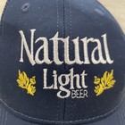 Natural Light Beer Embroidered Navy Blue Mesh Trucker Cap Hat 