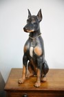 Doberman Pinscher Ceramic Dog Figurine Vintage Statue 1979 Countertop Display