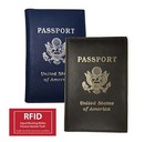Rfid Signal Blocking Usa Genuine Leather Passport Cover Travel Document Holder