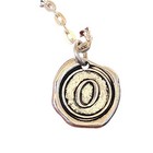 Letter  o  - 16  Vintage-style Embossed Monogram Silver Pendant Necklace