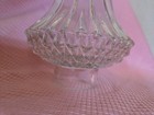 Vintage Clear Pressed Glass Lamp Shade Diamond Point Scalloped 2 5  Fitter 7  H
