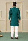 Men s Indian Wedding Kurta Pajama Set Embroidered Silk Traditional Ethnic Wear