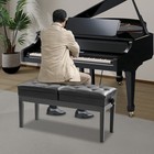 Double Seater Piano Bench Adjustable Duet Piano Bench W  Storage Box 200 Kg Max 