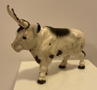 Vintage Cast Iron Longhorn Bull Cow Still Bank Piggy Bank Farmhouse Decor 5   
