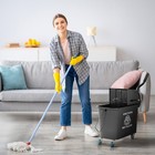 Compact Mop Bucket With Wringer On Wheels 21 Quart Black