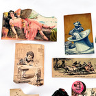 Victorian 1880 s Trade Card Cut Scrap Lot - Bicycle Bird Chocolate Sewing Etc 