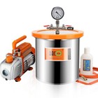 3 Gallon Tempered Glass Lid Vacuum Chamber With Pump  Stainless Steel Degassi   