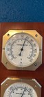 Vintage Sunbeam Weather Station Large Wood Brass Barometer Thermometer Humidity