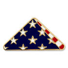 Pinmart s Folded American Flag Memorial Veteran Lapel Pin On Instruction Card