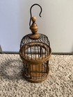 Hanging Antique Victorian Metal And Wood Birdcage