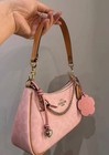 Nwt Coach Teri Shoulder Bag Signature Canvas With Charms Gold powder Pink Cea20