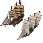 Vintage Wooden Sailing Ship Models Lot Of 2 Nautical Ship Decor