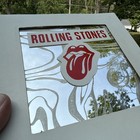 Vintage Rolling Stones Carnival Prize Bar Mirror Painted Glass Picture 80   s