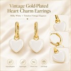 Vintage Gold-plated Heart Charm Earrings     Hypoallergenic Minimalist Hoop Ear   