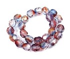 25 Firepolish Czech Glass Faceted Round Beads - Luster Amethyst Blue Crystal 6mm