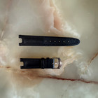 Authentic Tag Heuer Black T Leather Watch Strap Band 20mm With Buckle Bn0460