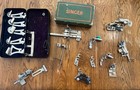 Vintage Singer Lot Of Low Shank Presser Feet And Accessories With Metal Tin