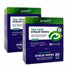 Eyelid Wipes With Tea Tree Oil - 80 No-rinse Scrubs For Blepharitis  Stye   Dry