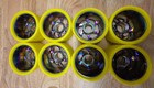 Roller Skate Wheels  Yellow With Rainbow Hub 