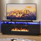 Fireplace Tv Stand Modern High Gloss Entertainment Center Media Console With Led