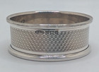 Vintage English Sterling Silver Napkin Ring  Blank Cartouche  Dated 1983