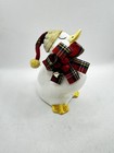 Lot Of 2 Vintage White Ceramic Geese Figurines Christmas Taiwan Mcm