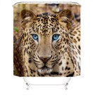 Leopard Shower Curtain Bathroom Rug Set Bath Mat Pedestal Rug Toilet Lid Cover