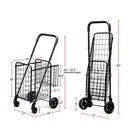 Folding Shopping Cart Dolly Basket Rolling Utility Trolley Adjustable Handle New
