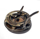 Gift For Son brother Vintage Marine Compass Sundial Clock Brass Nautical Deco 4 