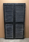Antique Pair 18x63 House Window Wood Louvered Shutters Shabby Vtg Chic 587-26b