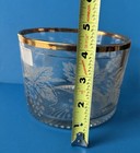 Vtg Etched Glass Bartlett-collins Ice Bucket   Bowl 1940s Gold Rim Grape Frosted