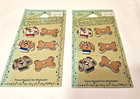 Vtg Trena s Trinkets  30 Buttons New On Cards Puppies Bones Noah s Ark Leaves
