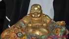 8 8  China Buddhism Temple Bronze Cloisonne Gilt Wealth Maitreya Buddha Statue