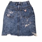 Vintage 80s 90s Guess Denim Mini Skirt Size 26 Distressed High Waist Marciano