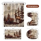 Farmhouse Bear And Deer Shower Curtain Set With Non Slip Rugs Toilet Lid Covers