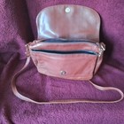 Vintage Perlina Brown Soft Leather Lined Shoulder Purse 3 Zippers Inside  Ec