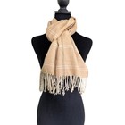 Made In Scotland Cashmere Scarf Brown Plaid Fringe Tartan Quiet Luxury Classic