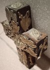 Vtg Milagros Embellished Brown Wood Crucifix Cross Mexican Folk Art  4  T