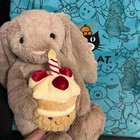 Jellycat Bashful Beige Bunny Birthday Cake Plush Soft Toy With Tags   Dust Bag
