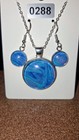 Acrylic Paint Pendant Necklace   Earrings Set For Women Girls  0288