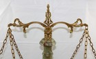 Vintage  scales Of Justice  Green Onyx   Cast Metal 20  Tall Lawyer judge Decor