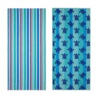 Mainstays Blue Turtles   Stripes Beach Towels  2 Count 