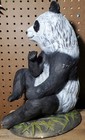 Vintage Panda Bear Large 12 5  Figurine Hand Painted   Poured Ceramic 1970 s