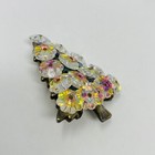 Vintage Christmas Tree Pin Lot Margarita Rivoli Flower Beads Brooch Pearl Aurora