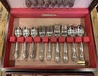 1953 Oneida Ballard Community Plate Silverware Set 7035 Mahogany Chest 56 Pcs
