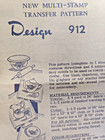 Transfer Pattern Sheet Mail Order Vtg Design 912 Embroidery Motifs Towels Dish