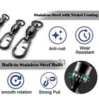 Bearing Swivel With Quick Snap Fast Clips Fishing Connector Tackle 35lb-137lb