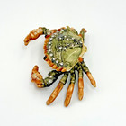 Jewelry Trinket Box Bejeweled Crab Green Figurine 3 5 8  Enameled
