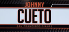 Johnny Cueto   Game-used Mlb Holo Locker Name Tag   Giants V Marlins 9 15 2019