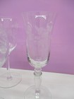 Vintage Set Of 8 Mismatched Etched  Champagne  Cocktail  Wine Glasses